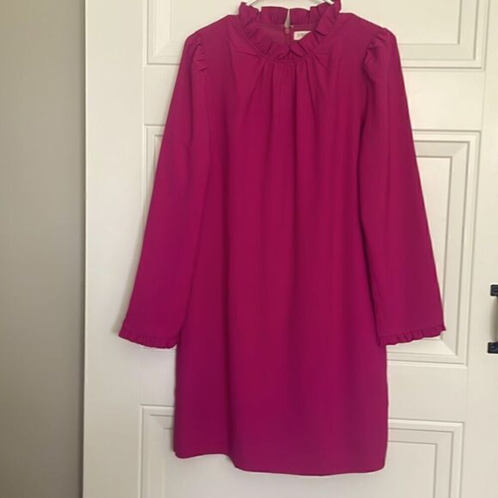 J. Crew Factory Ruffleneck Fuchsia Dress